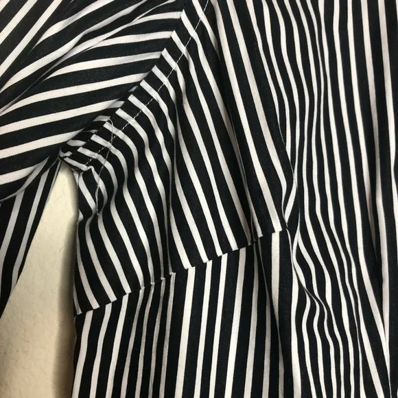 LAUREN RALPH LAUREN Striped Button-Down Shirt Black White 100% Cotton Size: 16 W - Picture 16 of 16